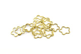 Brass Flower Charm, 24 Raw Brass Flower Charms (15mm) M02 A0566