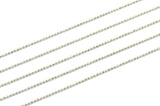 Silver Tiny Chain, 5 Meters 16.5 Feet Silver Tone Brass Faceted Ball Chain (1.2mm) - W70 ( Z031 )