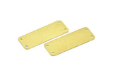 Brass Rectangle Blank, 10 Raw Brass Bracelet Blanks With 4 Holes (15x40x0.65mm) B0174