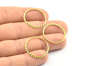 Round Chic Ring, 20 Raw Brass Rings (25mm)  Brs 661 A0193