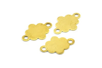 Brass Cloud Connector, 40 Raw Brass Cloudy Tags, Connectors (18x12mm) Brs 1024 A0251
