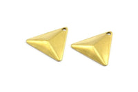 Brass Cambered Triangle, 75 Raw Brass Triangle Cambered With 1 Hole, Finding (14mm) Brs 5011 A0088