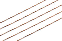 1mm Copper Chain, 5 M Copper Brass Faceted Ball (1mm) Chain - W81 ( Z048 )