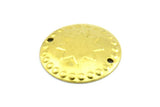 20mm Star Connector, 50 Raw Brass Star Round Charms Findings (20mm) Brs 411 A0309