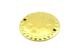 Cambered Star Connector, 50 Raw Brass Star Round Charms, Findings (20mm) Brs 411 A0309