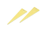 Long Triangle Charm, 10 Raw Brass Triangle Charms, Pendant, Finding For Necklace, Bracelet (14x50x0.80mm) A0792