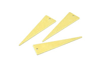 Long Triangle Charm, 10 Raw Brass Triangle Charms, Pendant, Finding For Necklace, Bracelet (14x50x0.80mm) A0792