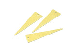 Long Triangle Charm, 10 Raw Brass Triangle Charms, Pendant, Finding For Necklace, Bracelet (14x50x0.80mm) A0792