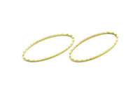 Oval Textured Connector, 10 Raw Brass Oval Faceted Connectors, Findings (40x20mm) A0580