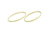 Oval Textured Connector, 10 Raw Brass Oval Faceted Connectors, Findings (40x20mm) A0580
