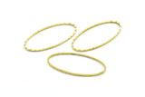 Oval Textured Connector, 10 Raw Brass Oval Faceted Connectors, Findings (40x20mm) A0580