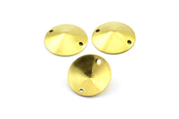 Brass Round Pyramid, 100 Raw Brass Round Pyramid Connectors, Charms, Findings (13mm) Brs 576 A0165