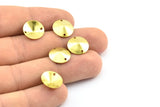 Brass Round Pyramid, 100 Raw Brass Round Pyramid Connectors, Charms, Findings (13mm) Brs 576 A0165