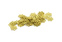 Brass Filigree Flower, 200 Raw Brass Filigree Flower Connectors, Charms (13mm) Brs 120 A0241