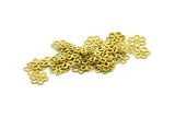 Brass Filigree Flower, 200 Raw Brass Filigree Flower Connectors, Charms (13mm) Brs 120 A0241