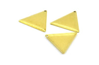 Brass Cambered Triangle, 100 Raw Brass Triangle Pendant, Charms with 1 Hole (22x25mm) Brs 3011 A0059