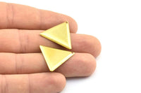 Brass Cambered Triangle, 100 Raw Brass Triangle Pendant, Charms with 1 Hole (22x25mm) Brs 3011 A0059