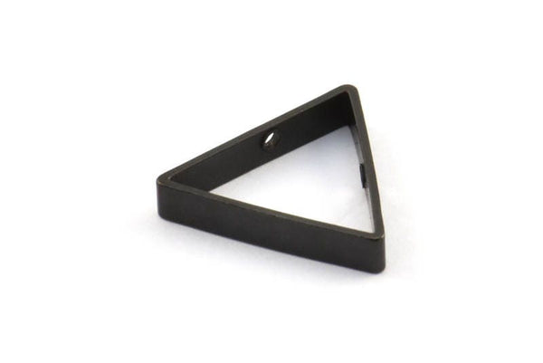 Black Triangle Charm, 12 Oxidized Black Brass Triangles with 2 Holes (17x3x0.80mm) BS 1744 S317