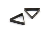 Black Triangle Charm, 12 Oxidized Black Brass Triangles with 2 Holes (17x3x0.80mm) BS 1744 S317