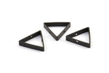 Black Triangle Charm, 12 Oxidized Black Brass Triangles with 2 Holes (17x3x0.80mm) BS 1744 S317