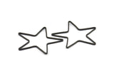 Huge Black Star Charm, 6 Oxidized Brass Black Open Star Ring, Charms (42x1.2x0.9mm) MB 9-26 S345