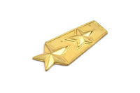 Vintage Brass Star, 10 Vintage Raw Brass Star Pendant (25x12x1.9mm) Y202