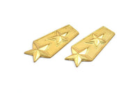 Vintage Brass Star, 10 Vintage Raw Brass Star Pendant (25x12x1.9mm) Y202