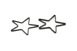 Huge Black Star Pendant, 12 Oxidized Brass Black Star Ring, Charms (42x2x1mm) MB-9-25 S353