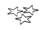 Huge Black Star Pendant, 12 Oxidized Brass Black Star Ring, Charms (42x2x1mm) MB-9-25 S353