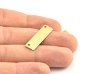 Rectangle Stamping Blank, 8 Raw Brass Rectangle Stamping Blanks With 2 Holes Pendants (30x8x0.8mm) Y245