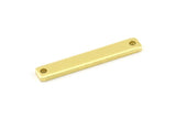 Rectangle Stamping Blank, 24 Raw Brass Rectangle Stamping Blanks With 2 Holes Pendants (30x5x1.5mm) A0560