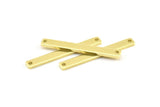 Rectangle Stamping Blank, 12 Raw Brass Rectangle Stamping Blanks With 2 Holes Pendants (40x5x1.5mm) A0851