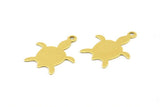 Brass Turtle Blank, 24 Raw Brass Turtle Blanks With 1 Loop (17x14x0.4mm) A0898