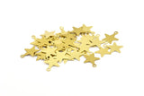 Brass Star Charm, 24 Raw Brass Star Charms With 1 Loop (14x12x0.4mm) A0872