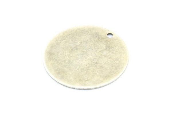 Antique Silver Round Tag, 10 Antique Silver Plated Brass Round Tags, Charms, Findings, Stamping Tag (20mm) Brs61 A0292