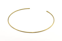 Brass Choker Findings, 2 Raw Brass Wire Choker Collar Findings With 2 Holes, Necklace Blanks (370x1.8mm) P001 R057