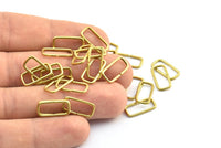 15mm Rectangle Jump Ring - 50 Raw Brass Rectangle Connectors Jump Rings (15x7mm) Brs 521 L026