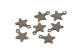 Vintage Copper Star, 100 Antique Copper Tone Brass Star Charms (10x8mm) Pen 301 K154