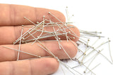 Silver Ball Pin, 100 Silver Tone Ball Pins, Findings (50x0.60mm) D1258