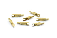 Brass Textured Connector, 50 Raw Brass Textured Connectors With 2 Holes (14x2.4mm) BS 2066