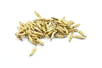 Brass Textured Connector, 50 Raw Brass Textured Connectors With 2 Holes (14x2.4mm) BS 2066