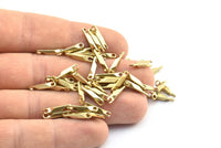 Brass Textured Connector, 50 Raw Brass Textured Connectors With 2 Holes (14x2.4mm) BS 2066