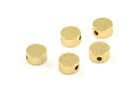 Round Spacer Bead, 8 Gold Plated Brass Circle Industrial Spacer Bead, Findings (8x4.15mm) D0211 Q0027