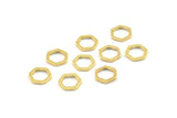 Gold Hexagon Charm, 24 Gold Plated Brass Hexagon Ring Charms (8x1mm) BS 1219 Q0139