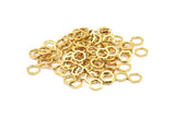 Gold Hexagon Charm, 24 Gold Plated Brass Hexagon Ring Charms (8x1mm) BS 1219 Q0139