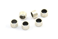 Industrial Spacer Bead, 25 Antique Silver Plated Brass Industrial Tubes, Spacer Beads, Findings (7x4.5mm) BS 1800 H0519
