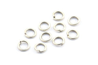 6mm Jump Rings, 125 Antique Silver Plated Brass Jump Rings (6x1mm) A0357 H0520