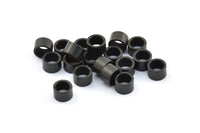 Industrial Spacer Bead, 25 Oxidized Brass Black Industrial Tubes, Spacer Beads, Findings (7x4.5mm) BS 1800 S680