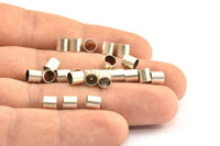 Antique Silver Tube Bead, 50 Antique Silver Plated Brass Tube Beads (5x5mm) Bs 1460 H0318