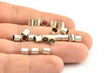 Antique Silver Tube Bead, 50 Antique Silver Plated Brass Tube Beads (5x5mm) Bs 1460 H0318